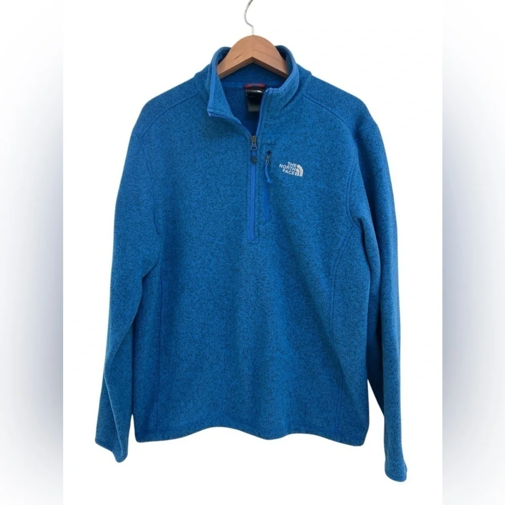 THE NORTH FACE LONG SLEEVE PULLOVER 1/4 ZIP BLUE SWEATER MEN’s Size Large